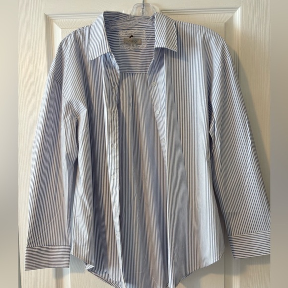 Cupio Blue and White Casual Button Down Shirt - Picture 1 of 6
